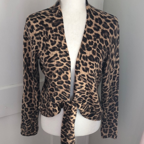 INC Leopard Print Wrap Sweater Sz. XL NWOT - Picture 1 of 4